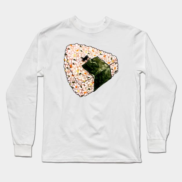 Onigiri Snooze Long Sleeve T-Shirt by LauraOConnor